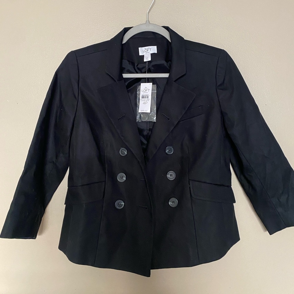 LOFT Black Double-Breasted Women's Blazer